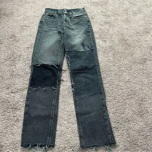 BDG Women's 24 Slim Straight Patchwork Jeans